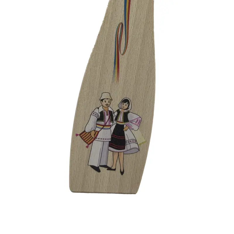 Spatula lemn, port popular romania, suvenir, 30 cm, model a